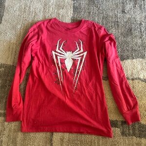 Marvel Red Spider Christmas themed Kids Long Sleeve Tee